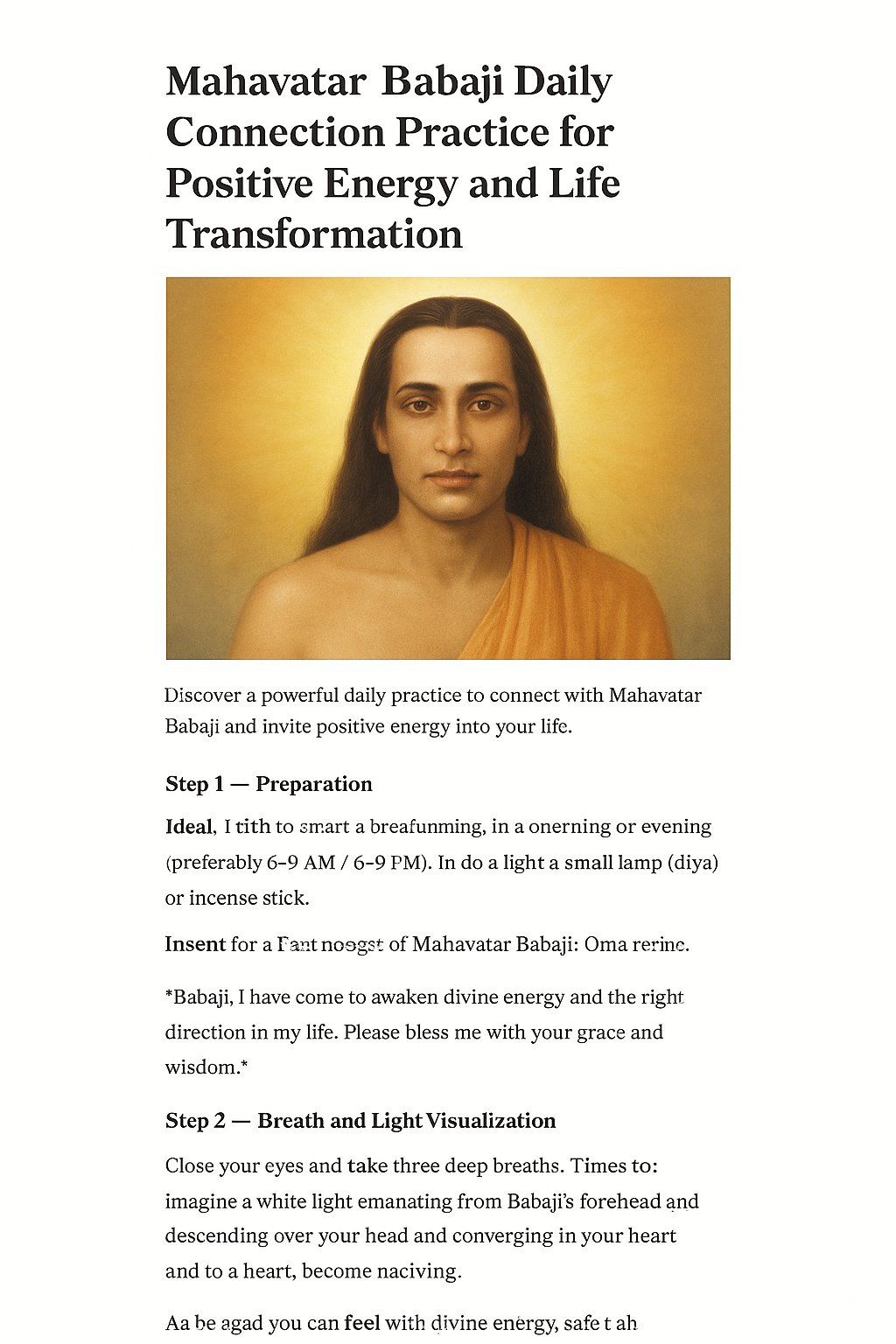 🕉️ Mahavatar Babaji: The Immortal Yogi Who Guides Humanity Toward Enlightenment